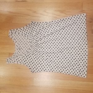 Cotton blend tank navy polka dot size Small